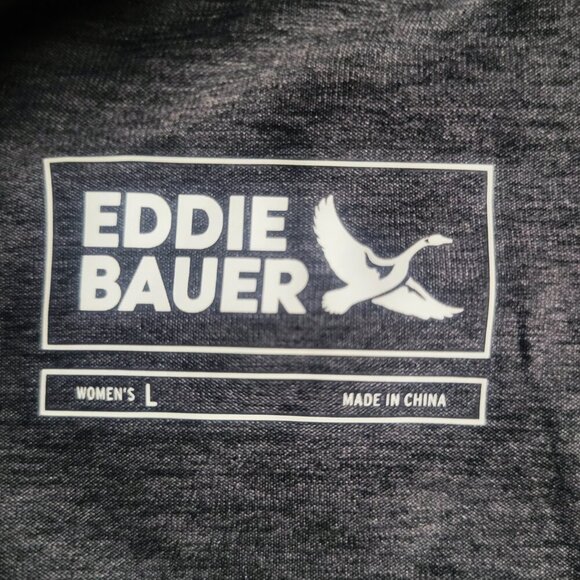 NWT Eddie Bauer Women's Active Long Sleeve Funnel Neck Top in Charcoal - Size L - Picture 9 of 11